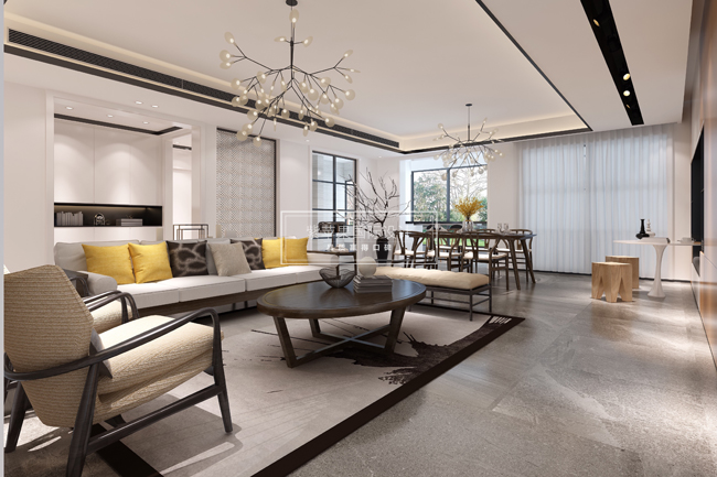 現代中式裝修案例，開放而又內斂！